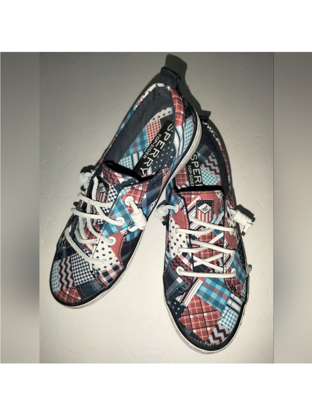 Sperry (Size 7) Multicolored American Holiday Patchwork Slip-on Casual Sneakers